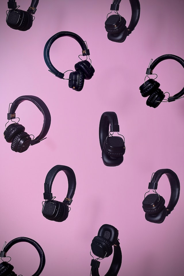 Audible download app: pink and headphones