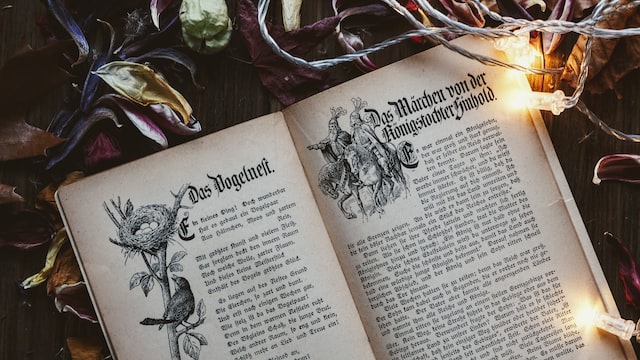  Vampires and Werewolves: Old book and lights